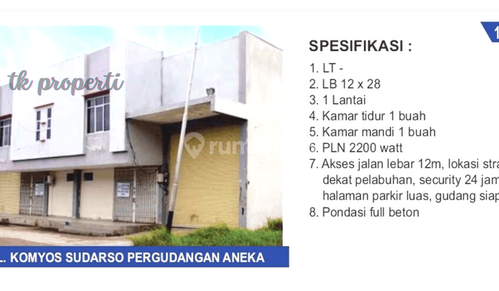Gudang Siap Pakai Full Beton Jln. Komyos Sudarso Pontianak,kalimantan Barat ed  1