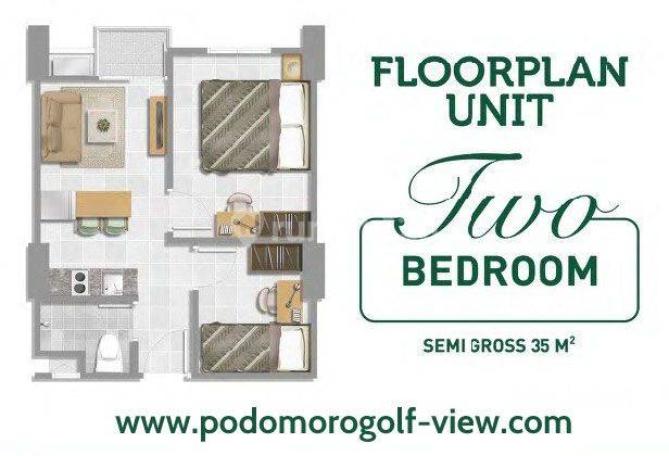 Dijual apartement 2 BR di Podomoro Golf View Gunung Putri Bogor 2