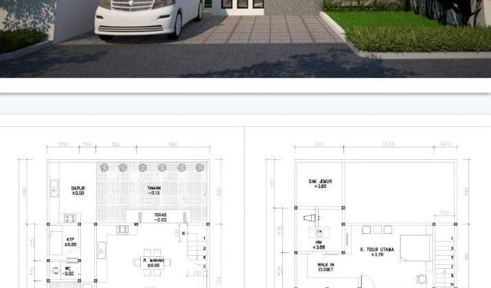 Rumah Bangunan Baru Desain Modern Ada Taman di Batununggal 1