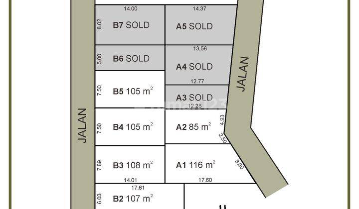 Tanah di Jl. Padasuka Cibeunying Kidul, Bandung SHM 116 m² 6