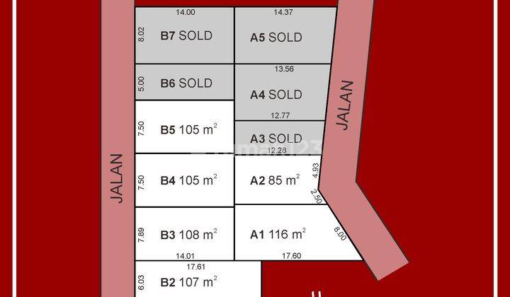 Tanah di Jl. Cibeunying Kidul, Bandung SHM 85 m² 6