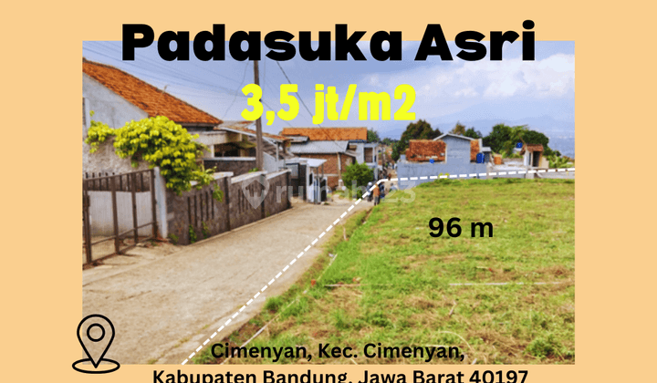 Dijual Tanah Murah 96m2 Area Padasuka Cocok Untuk Rumah Hunian Atau Tempat Usaha 1