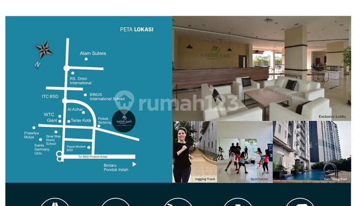 EASTON PARK APARTEMEN SERPONG  1 BR 31m Unfurnished Tangerang 2