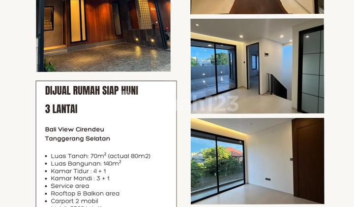 Rumah 3 Lantai Siap Huni di Bali View Cireundeu, Tangerang Selatan Rumah 3 Lantai Siap Huni di Bali View Cireundeu, Tangerang Selatan
