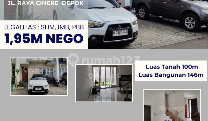 Rumah 2 Lantai Dalam Cluster SHM Jl. Cinere Raya, Depok. Rumah 2 Lantai Dalam Cluster SHM Jl. Cinere Raya, Depok.