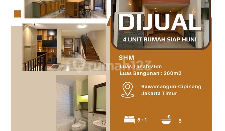 Rumah 3 Lantai Siap Huni di Rawamangun, Jakarta Timur Rumah 3 Lantai Siap Huni di Rawamangun, Jakarta Timur