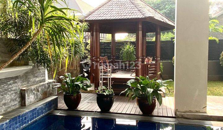 Disewakan Rumah Cantik Fully Furnish Tinggal Bawa Koper Private Pool Dekat Mrt Dan Sekolah Prancis Dan Citos Dalam Townhouse Area Cilandak Cipete Jakarta Selatan