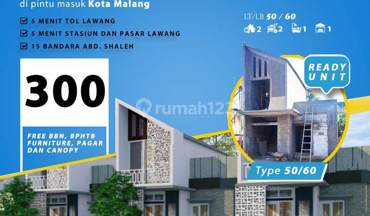 Rumah 2 Lantai Siap Huni Baru SHM di Lawang, Free Kitchen Set 2