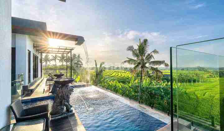 SERENE VILLA WITH SCENIC RICE FIELD AND MOUNTAIN VIEWS IN TABANAN