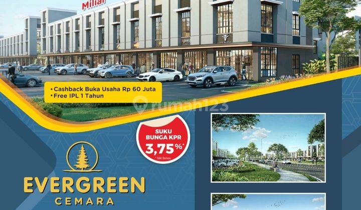 Ruko Dijual Ever Green Hadap Jalan di Depan Cluster Suvarna Sutera  2