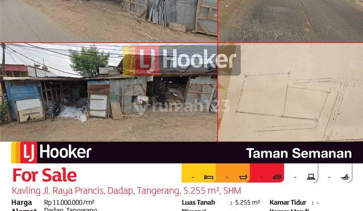 Jual Kavling Jl. Raya Prancis, Dadap, Tangerang, 5.255 M², SHM 2
