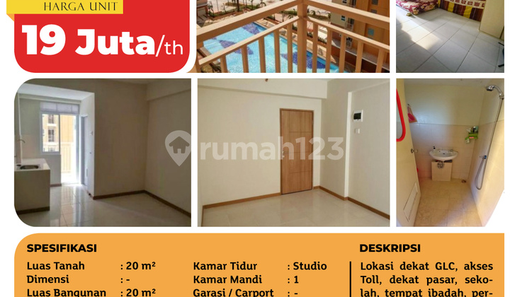 Apartemen Grand Palm, Tower A, Cengkareng, 20m², Lt. 08, Ppjb 2