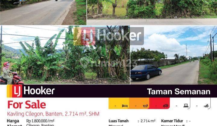 Dijual Kavling Cilegon, Banten, 2.714m², SHM 2