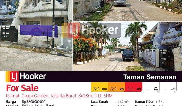 Tsi 13000, Rumah Green Garden, Jakarta Barat, 8x18m, 2 Lt, SHM 2