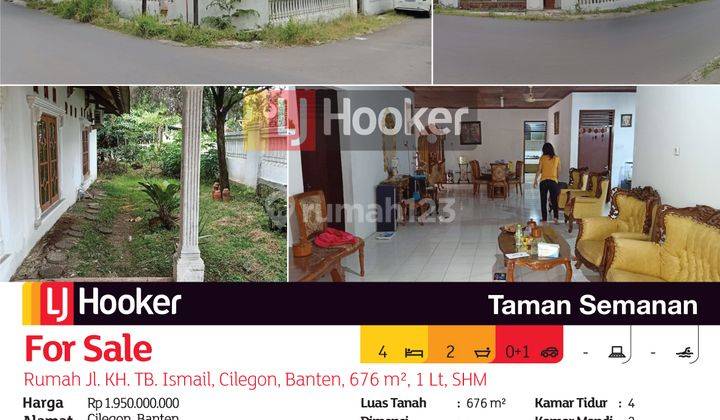 TSI/14902 (For Sale) Rumah Jl. KH. TB. Ismail, Cilegon, Banten, 676 m², 1 Lt, SHM 2