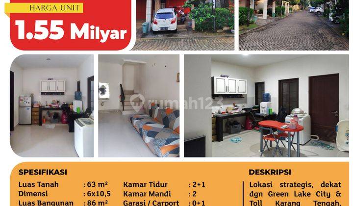 Tsi 16476, Rumah Green Village, Cluster Hokaido, Tangerang, 6x10.5 M², 2 Lt, SHM 2