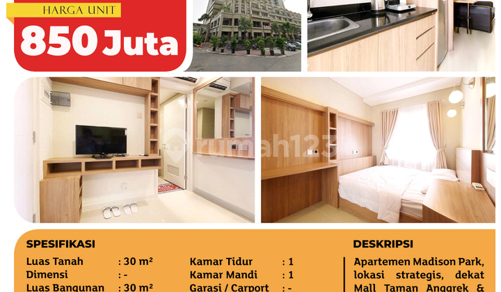 Tsi 16615, Madison Park Apartment, West Jakarta, 30m², 36th Fl., PPJB 2
