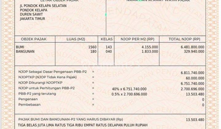 Dijual Tanah Siap Bangun Harga Di Bawah NJOP 2