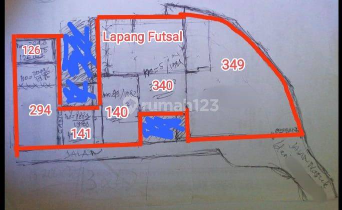 Rumah Ex Lapang Futsal Hitung Tanah Saja di Sayap Rajawali 4