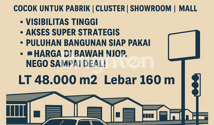 JUAL MURAH DIBAWAH NJOP!!! PERGUDANGAN LT 4,8ha Lebar +- 160 m2. Jl. RAYA CIANJUR BANDUNG ( Cikolotok ) 1