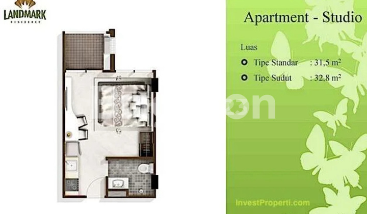 JUAL CEPAT!Unit Studio 1BR – Landmark Residence Bandung |Surat lengkap & on-hand – siap proses cepat!