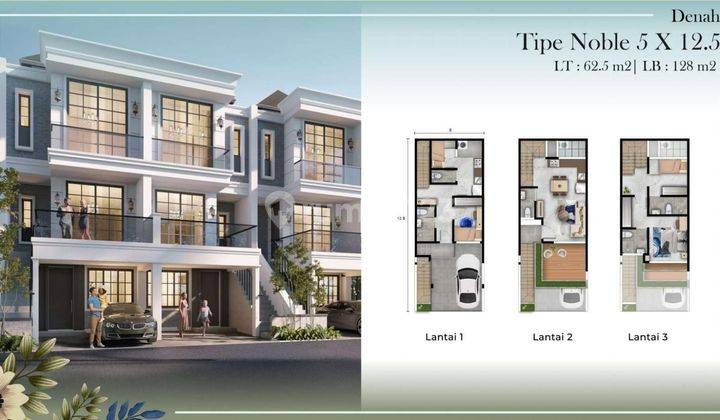 Rumah Victoria Residence Pik 2 Ukuran 5x12,5 Type Noble 3 Lantai 1