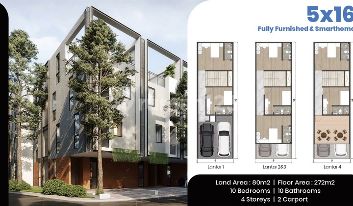 Dijual Kos-Kosan di Dago Bandung Uk.5X16 FullFurnish Ada 10 Kamar