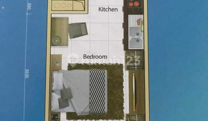 Dijual Aprt Sky House Sblh Aeon Mall Uk 23 Sqm Type Studio Kitchen Set Dan Ac 2