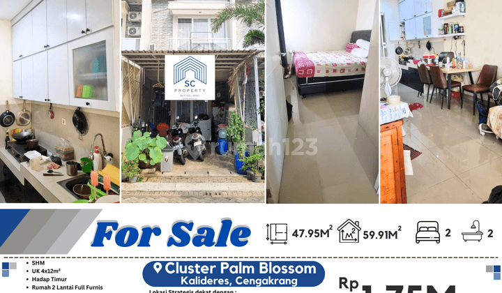 Di Jual Rumah 2lt Siap Huni di Cluster Palm Blossom Kalideres,cengkareng Jakbar, Dkt Perumahan Citra 2