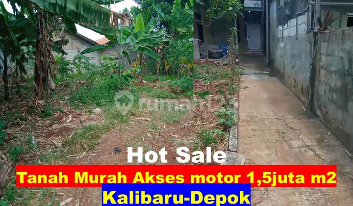 Tanah 210 M2 Akses Motor Jual Murah Kalibaru Depok