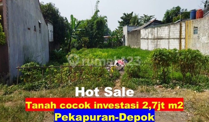 Tanah 603M2 Bagus Buat Cluster di Sukatani Depok