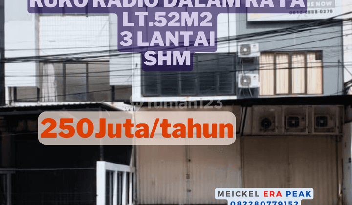 Lokasi Strategis Disewa Ruko Radio Dalam, Lt.52m2, Shm, 3 Lantai 1