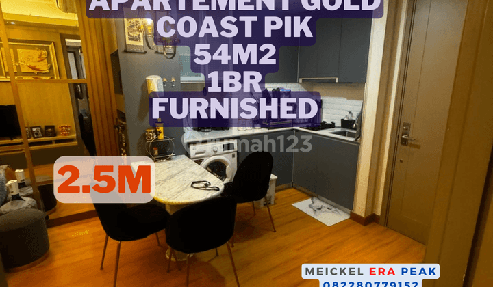 Best Price Dijual Apartement Gold Coast, 54m2, 1br, Furnished 1