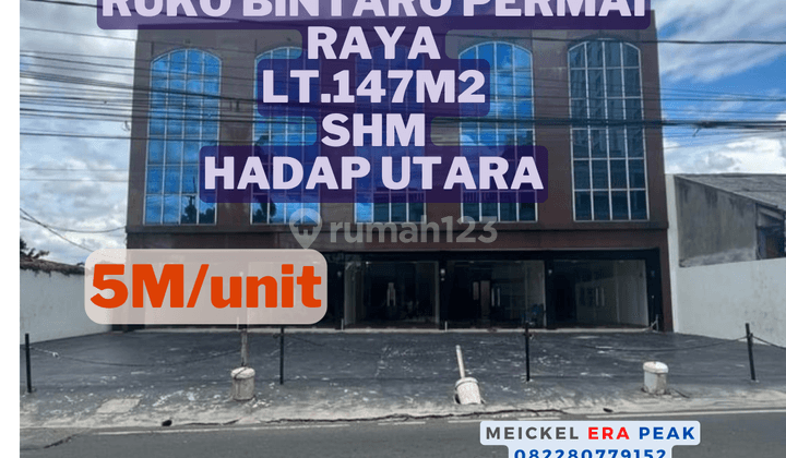 Lokasi Strategis Dijual Ruko Bintaro Permai, Lt.147m2, SHM 1