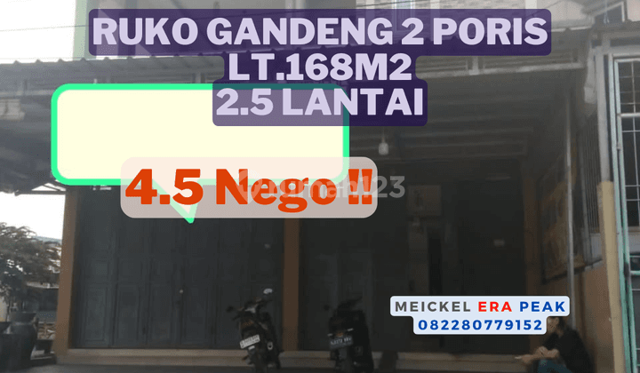 Lokasi Startegis! DIJUAL Ruko Gandeng 2 Poris, Lt.168m2 1