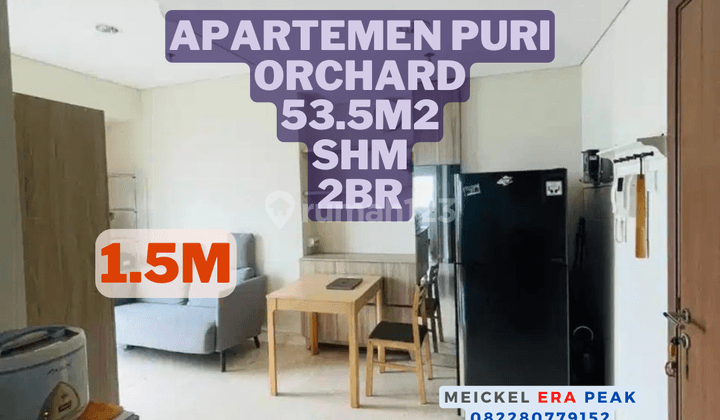 Best Price Dijual Apartemen Puri Orchard, 53.5m2, Shm, 2BR 1