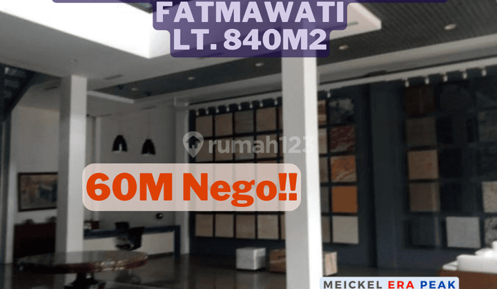 Dijual Gedung Perkantoran di Fatmawati, Lt. 840m2, SHM 1