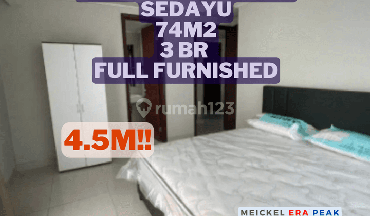 Dijual Apartemen Green Sedayu 2 Unit, 74m2, 3br, Furnished 1