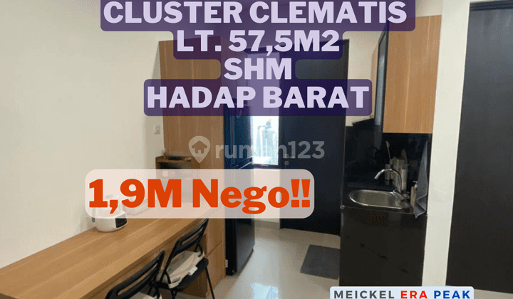 Dijual Rumah Metland Cluster Clematis, Lt. 57.5m2, SHM 1