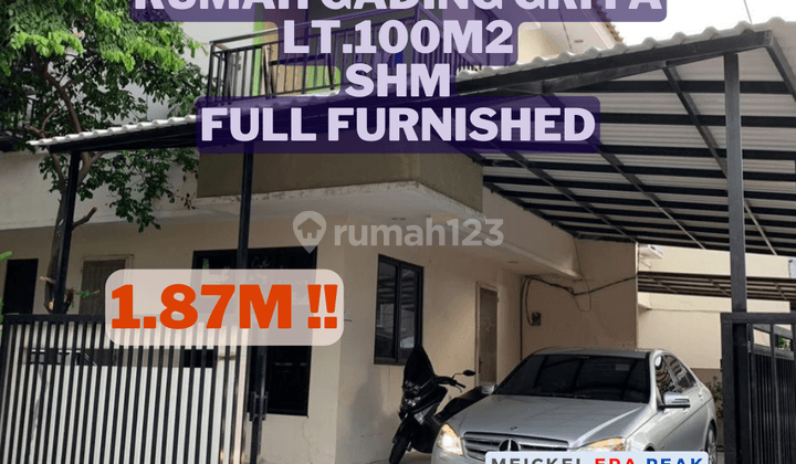 Dijual Rumah Gading Griya, Lt.100m2, Shm, Full Furnished, Hoek 1