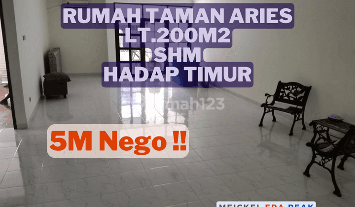 BISA KPR!! DIJUAL Rumah Taman Aries, Lt.200m2, Shm, Hadap Timur 1