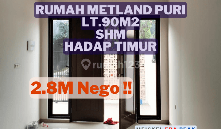 BISA KPR!! DIJUAL Rumah Metland Puri, Lt.90m2, SHM, Hadap Timur 1