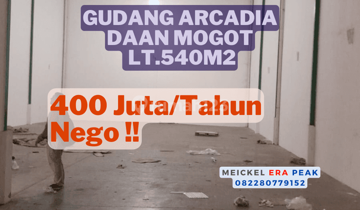 DISEWA Gudang Arcadia Daan Mogot, Lt 540m2, Lokasi Startegis! 1