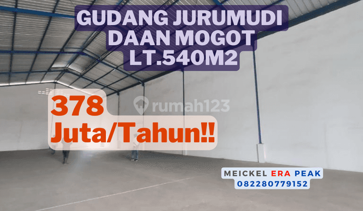 DISEWA Gudang Jurumudi Daan Mogot, Lt.432m2, Lokasi Strategis! 1