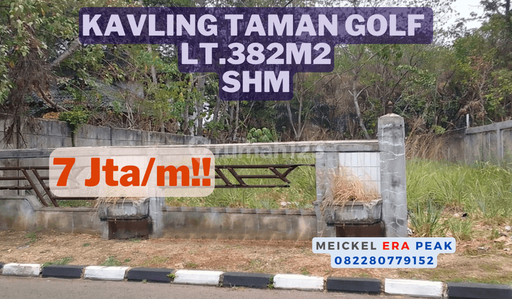 Lokasi Startegis!! DIJUAL Kavling Taman Golf Tangerang, Lt.382m2, SHM 1