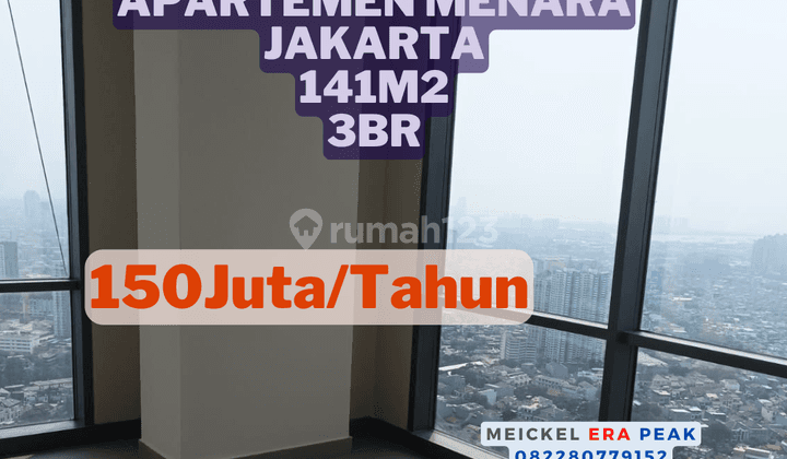 Lokasi Strategis Disewa Apartemen Menara Jakarta, 141m2, 3 Br 1