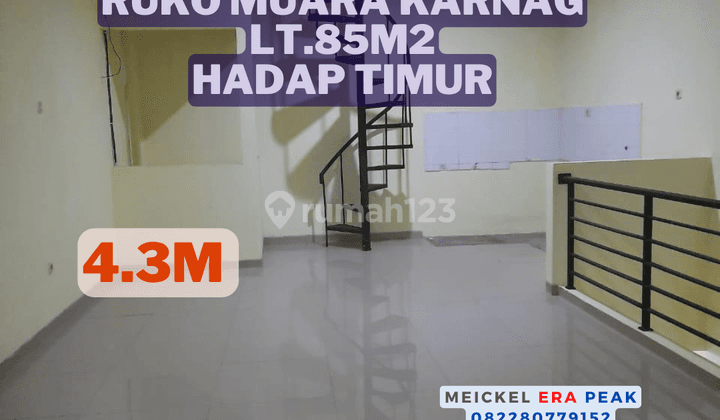 Lokasi Strategis Dijual Ruko Muara Karang, Lt. 85m2, Shm, Hadap Timur 1