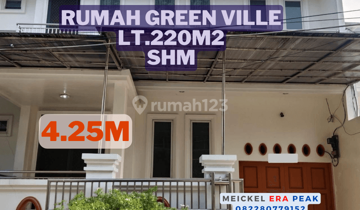 Bisa Kpr Dijual Rumah Green Ville, Lt.220m2, SHM 1