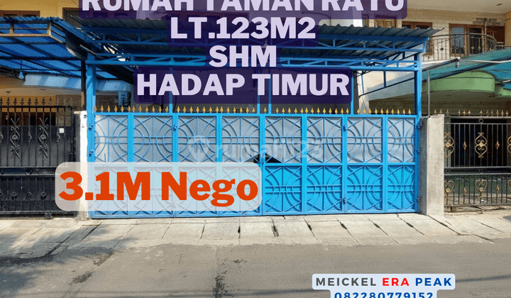 Bisa Kpr Dijual Rumah Taman Ratu, Lt.123m2, Shm, Hadap Timur 1