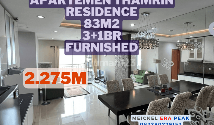 Harus Terjual Dijual Apartemen Thamrin Residence, 83m2, 3+1BR, Furnished 1